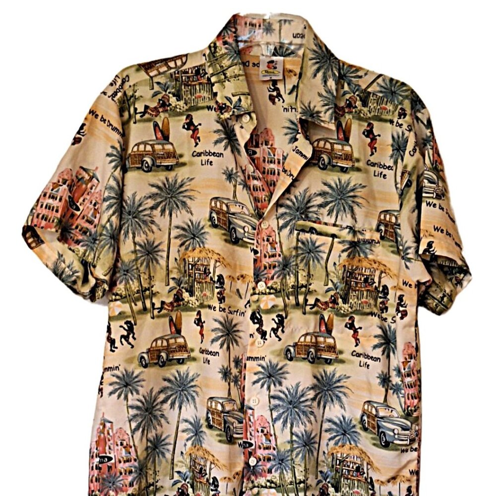 Rima Men's M Short Sleeve Caribbean Life Hawaiian Style Shirt Excellent
